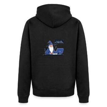 I'm Not a Coder I'm a Digital Wizard Programmierer - Unisex Premium Bio Zip Hoodie - Schwarz - Hinten - Nico (187cm)