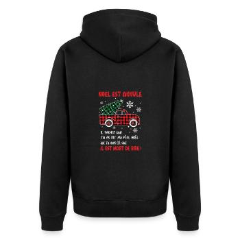 Noël est annulé t-shirt humoristique cadeau - Veste à capuche bio Premium Unisexe - noir - Dos - Nico (187cm)