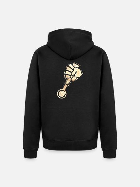 Empowerment Fist with Tap Handle - Unisex Premium Organic Zip Hoodie - black