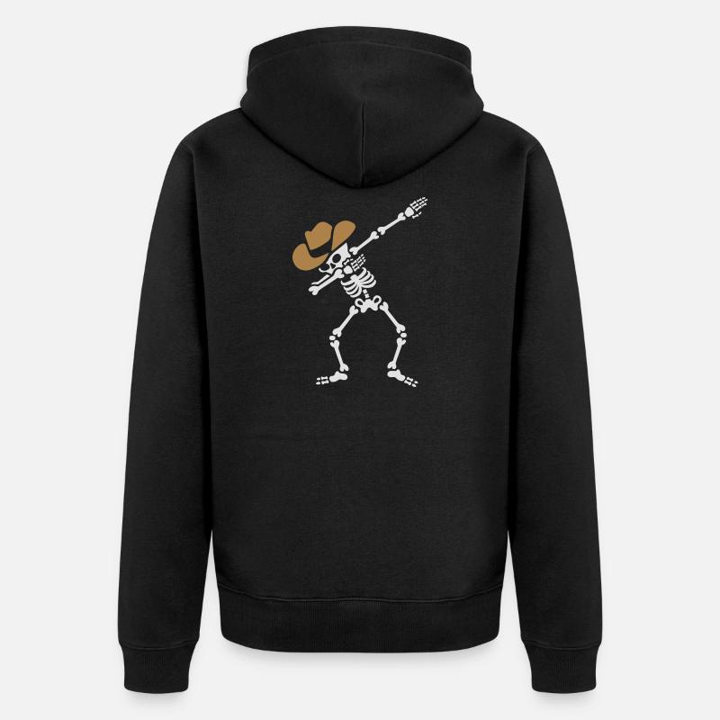 Dab skeleton dabbing cowboy - Veste à capuche bio Premium Unisexe - noir