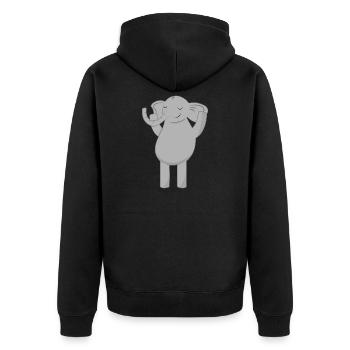 Elefant Elefanten - Unisex Premium Bio Zip Hoodie - Schwarz - Hinten - Nico (187cm)