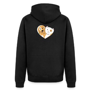 Amour des chats et amour des chiens - Veste à capuche bio Premium Unisexe - noir - Dos - Nico (187cm)