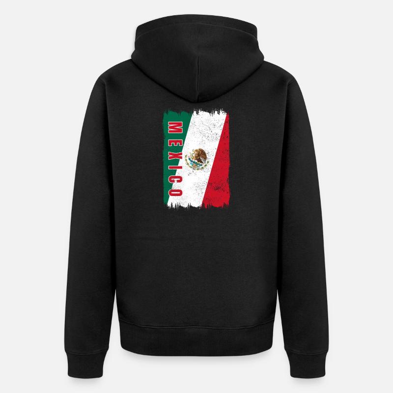Drapeau du Mexique - Veste à capuche bio Premium Unisexe - noir