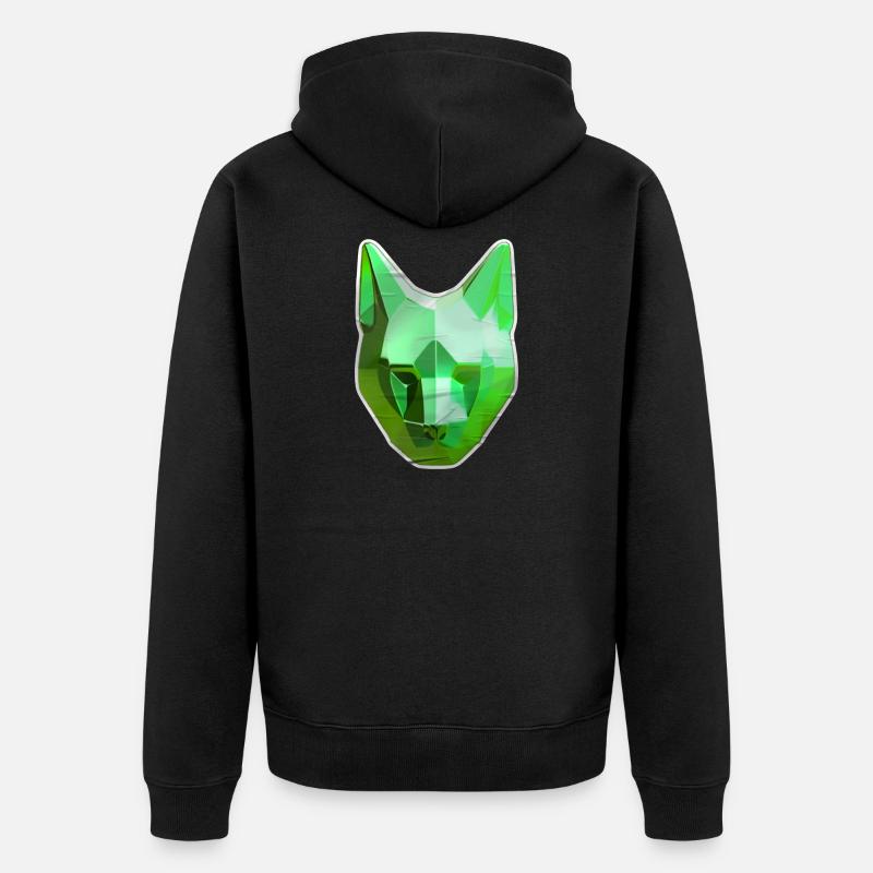 Chat Cristal Vert - Veste à capuche bio Premium Unisexe - noir