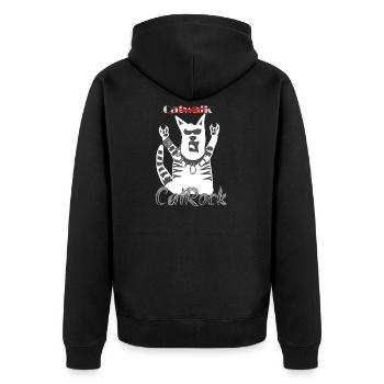 Rocker Drôle Chat Frites Fourche Heavy Metal - Veste à capuche bio Premium Unisexe - noir - Dos - Nico (187cm)
