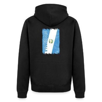 Drapeau vintage du Guatemala - Veste à capuche bio Premium Unisexe - noir - Dos - Nico (187cm)