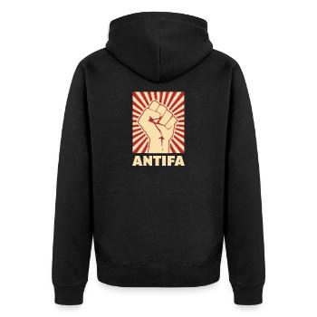 Antifa - Veste à capuche bio Premium Unisexe - noir - Dos - Nico (187cm)