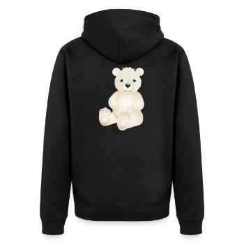 zauberhafter Eisbär als tierischer Begleiter - Unisex Premium Bio Zip Hoodie - Schwarz - Hinten - Nico (187cm)