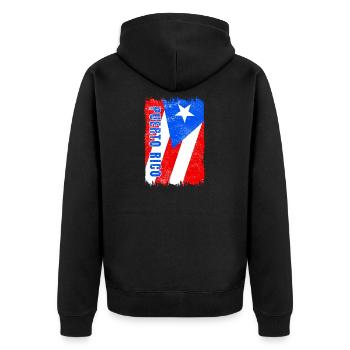 Puerto Rico flag - Unisex Premium Organic Zip Hoodie - black - Back - Nico (187cm)