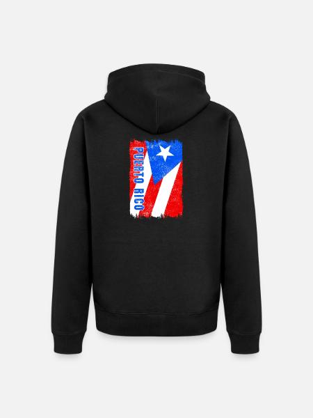 Puerto Rico flag - Unisex Premium Organic Zip Hoodie - black