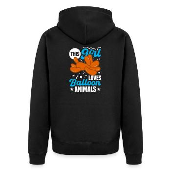 Balloon Twisting Design - Unisex Premium Organic Zip Hoodie - black - Back - Nico (187cm)