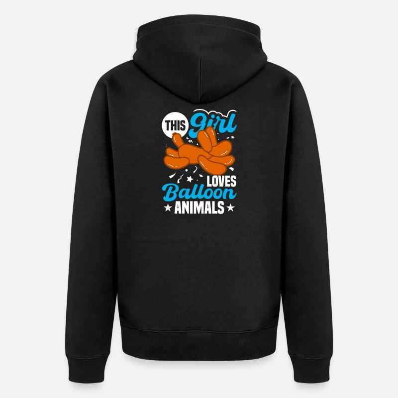 Ballon Twisting Design - Unisex Premium Bio Zip Hoodie - Schwarz