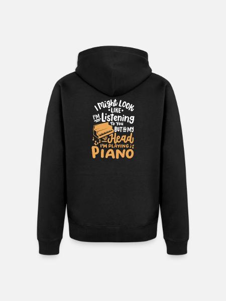 Klavierspieler Pianist - Unisex Premium Bio Zip Hoodie - Schwarz