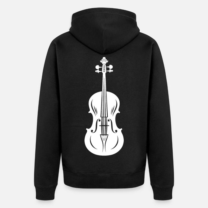 Dessin de violon - Veste à capuche bio Premium Unisexe - noir