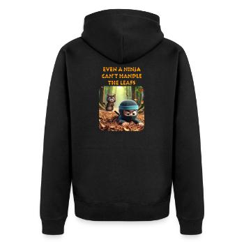 Animated Ninja and Cat Forest Adventure - Unisex Premium Organic Zip Hoodie - black - Back - Nico (187cm)