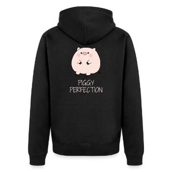 Petit cochon mignon - Veste à capuche bio Premium Unisexe - noir - Dos - Nico (187cm)