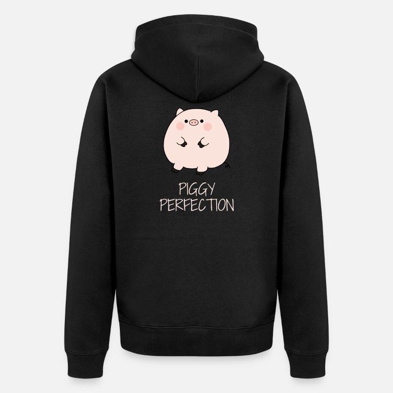 Petit cochon mignon - Veste à capuche bio Premium Unisexe - noir