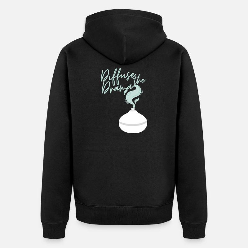 Diffuse the Drama - Unisex Premium Bio Zip Hoodie - Schwarz