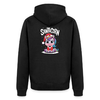 Pull de Noël licorne Noël Noël - Veste à capuche bio Premium Unisexe - noir - Dos - Nico (187cm)
