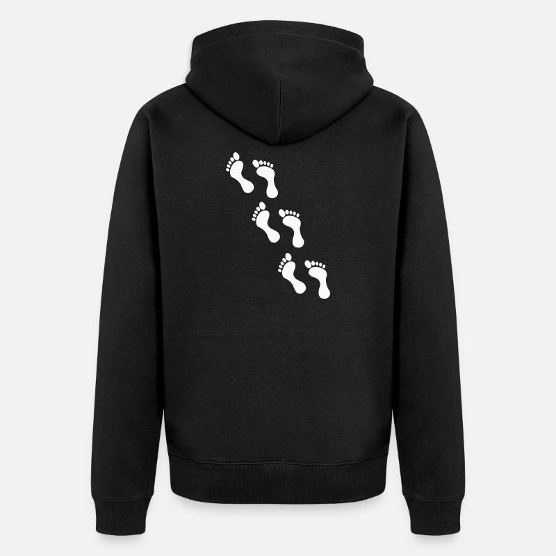 Petites empreintes sur noir - Veste à capuche bio Premium Unisexe - noir