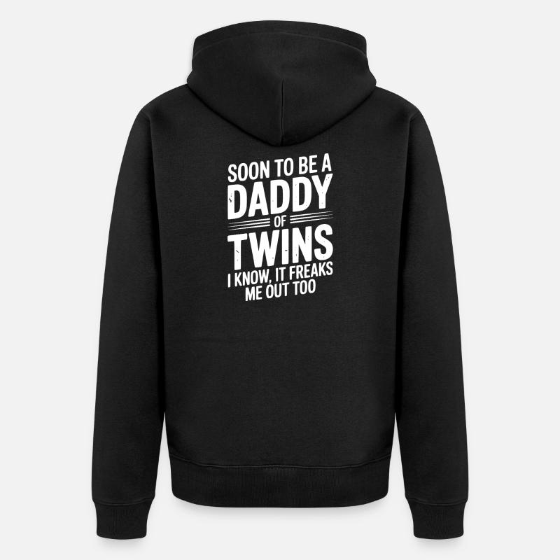 Bientôt papa de jumeaux - Veste à capuche bio Premium Unisexe - noir