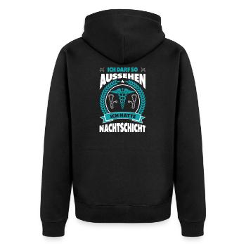 Pflegerin Geschenke Pflege Lustig Krankenpflegerin - Unisex Premium Bio Zip Hoodie - Schwarz - Hinten - Nico (187cm)