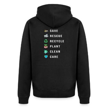 Changement climatique Environnement Protection de l’environnement - Veste à capuche bio Premium Unisexe - noir - Dos - Nico (187cm)