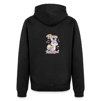 Bun Intended Easter Bunny - Unisex Premium Organic Zip Hoodie - black - Back - Nico (187cm)