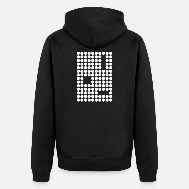Grille géométrique mosaïque de points - Veste à capuche bio Premium Unisexe - noir