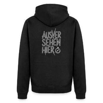 Ausversersehen Hier Kompass Typography - Unisex Premium Bio Zip Hoodie - Schwarz - Hinten - Nico (187cm)