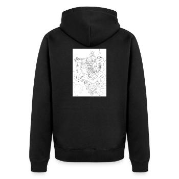 Isolated Craziness, Black and White variant - Veste à capuche bio Premium Unisexe - noir - Dos - Nico (187cm)