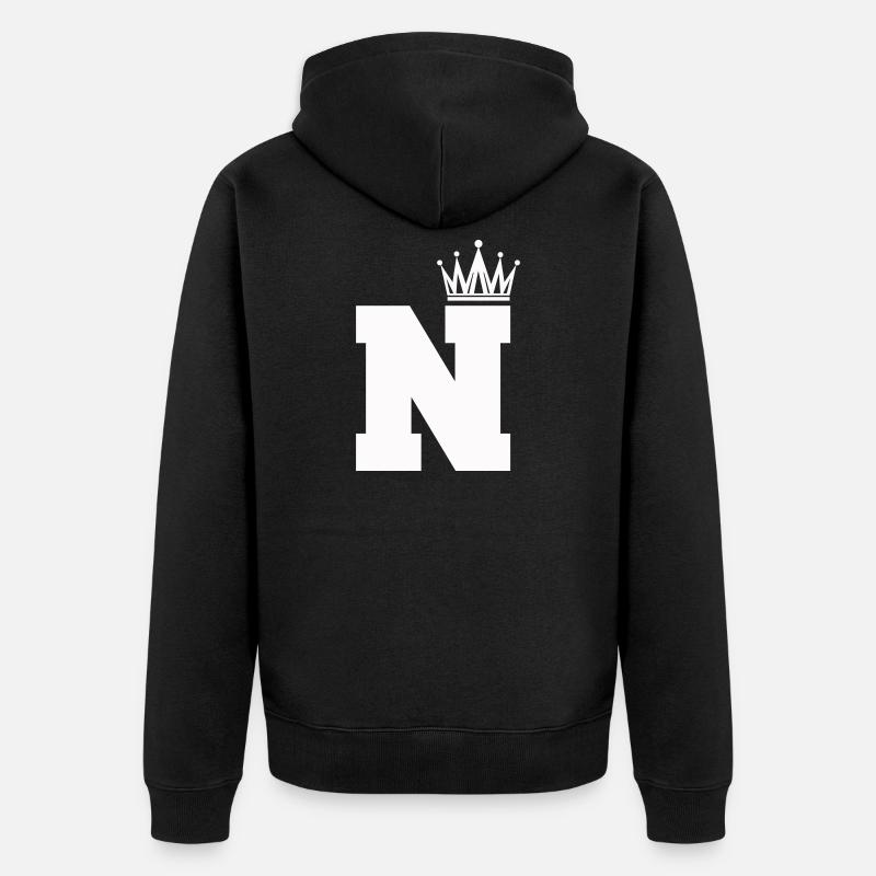 buchstabe_N_Krone - Veste à capuche bio Premium Unisexe - noir