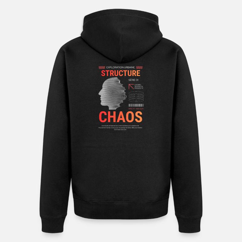 Structure Chaos Urbaine - Veste à capuche bio Premium Unisexe - noir