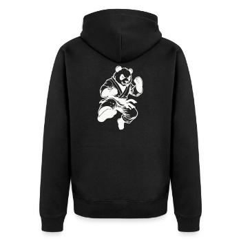 panda_kung_fu- - Veste à capuche bio Premium Unisexe - noir - Dos - Nico (187cm)