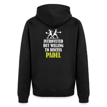 Padel_Saying_For_Introverted_Pdel_Players - Veste à capuche bio Premium Unisexe - noir - Dos - Nico (187cm)