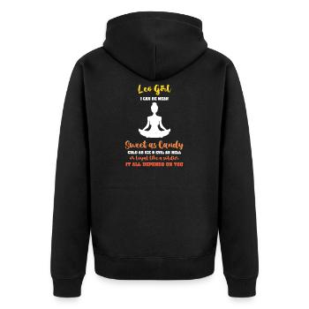 Zodiac sign Leo - Unisex Premium Organic Zip Hoodie - black - Back - Nico (187cm)
