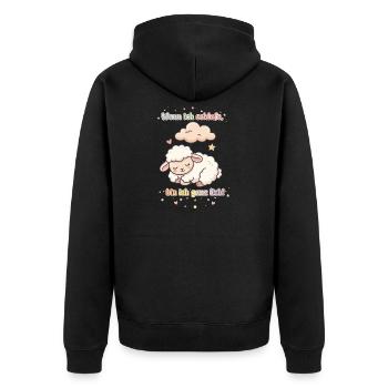 Baby schläft - Unisex Premium Bio Zip Hoodie - Schwarz - Hinten - Nico (187cm)