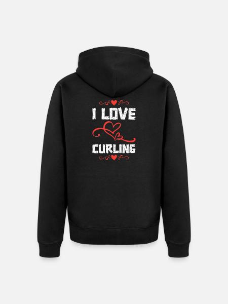 Herzlinien Liebe Kunstprint - Unisex Premium Bio Zip Hoodie - Schwarz