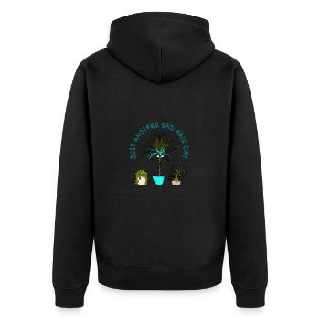Bad Hair Day - Unisex Premium Bio Zip Hoodie - Schwarz - Hinten - Nico (187cm)