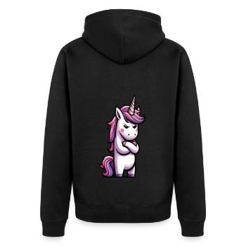 Licorne Licorne Fan Licorne Amoureux de la licorne - Veste à capuche bio Premium Unisexe - noir - Dos - Nico (187cm)