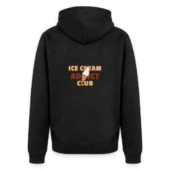 Cream Addict Club - Cream Food Candy - Unisex Premium Organic Zip Hoodie - black - Back - Nico (187cm)