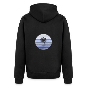 Rose, Flower, Vintage, Retro, Forest, Gift - Unisex Premium Organic Zip Hoodie - black - Back - Nico (187cm)