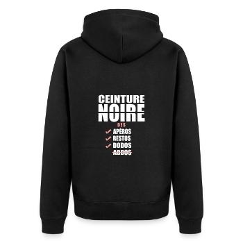 Humour ceinture noire apéros apero - Veste à capuche bio Premium Unisexe - noir - Dos - Nico (187cm)