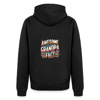 Opa bester Angler Bäcker Kumpel Buddy - Unisex Premium Bio Zip Hoodie - Schwarz - Hinten - Nico (187cm)