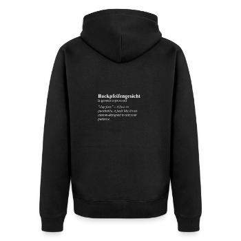 Backpfeifengesicht Idiome allemand drôle - Veste à capuche bio Premium Unisexe - noir - Dos - Nico (187cm)