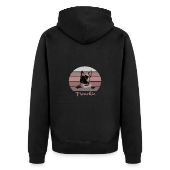 Frenchie, Chiens, Bully, Français Bulldog - Veste à capuche bio Premium Unisexe - noir - Dos - Nico (187cm)