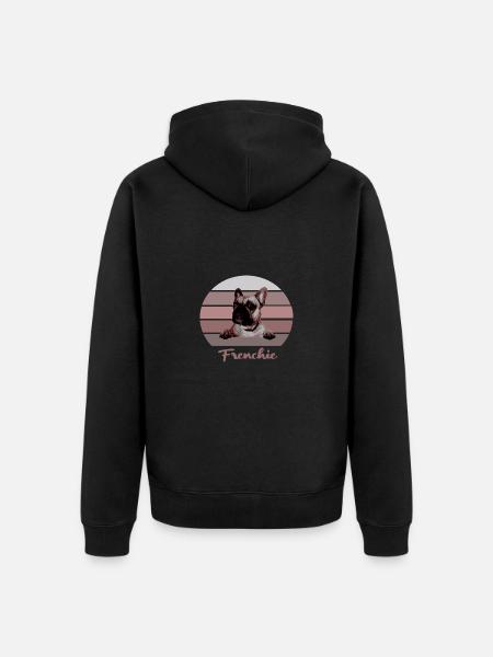 Frenchie, Dogs, Bully, French Bulldog - Unisex Premium Organic Zip Hoodie - black