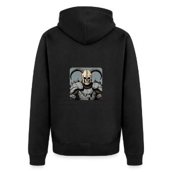 Viking warrior with skull mask and horns - Unisex Premium Organic Zip Hoodie - black - Back - Nico (187cm)