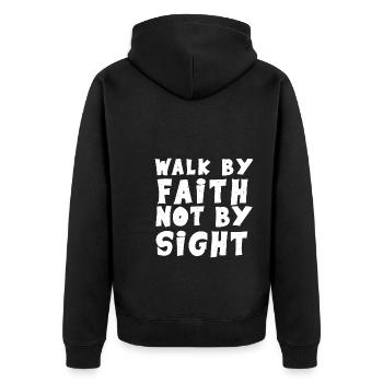Walk by Faith Church Jésus-Christ Christian - Veste à capuche bio Premium Unisexe - noir - Dos - Nico (187cm)