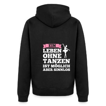 Ballerina Mädchen Balletttanz Geschenk - Unisex Premium Bio Zip Hoodie - Schwarz - Hinten - Nico (187cm)